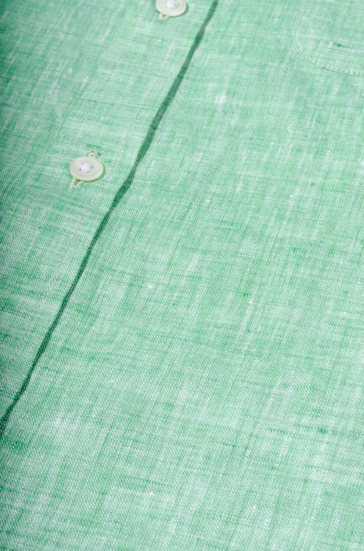 Pastel Green Linen Button Down Shirt