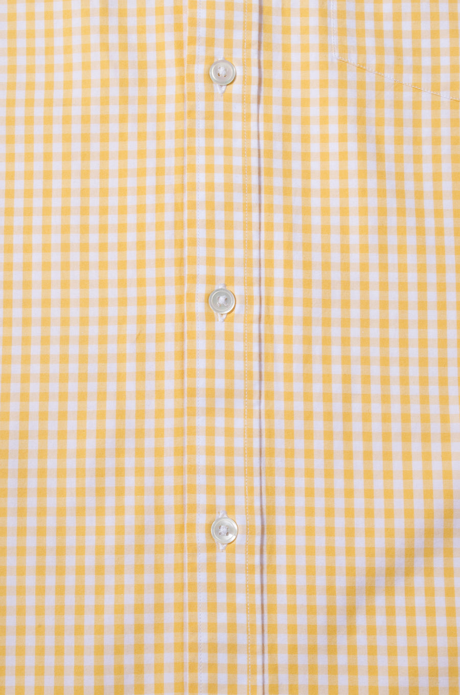 Pastel Yellow Gingham Check Button Down Slim Fit Shirt