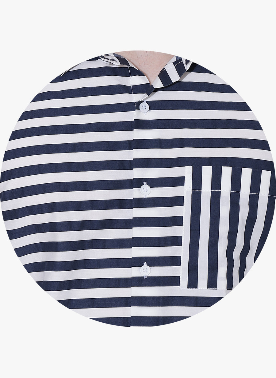 Naus Striper Cutaway Collar Shirt