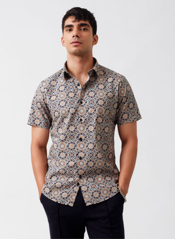 Marrakesh Print Cotton Half Sleeves Shirt