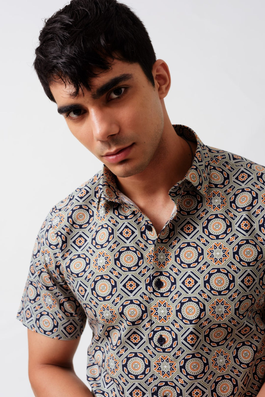 Marrakesh Print Cotton Half Sleeves Shirt