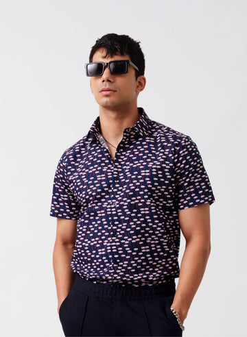 Rōtasu Floral Print Cotton Half Sleeves Shirt