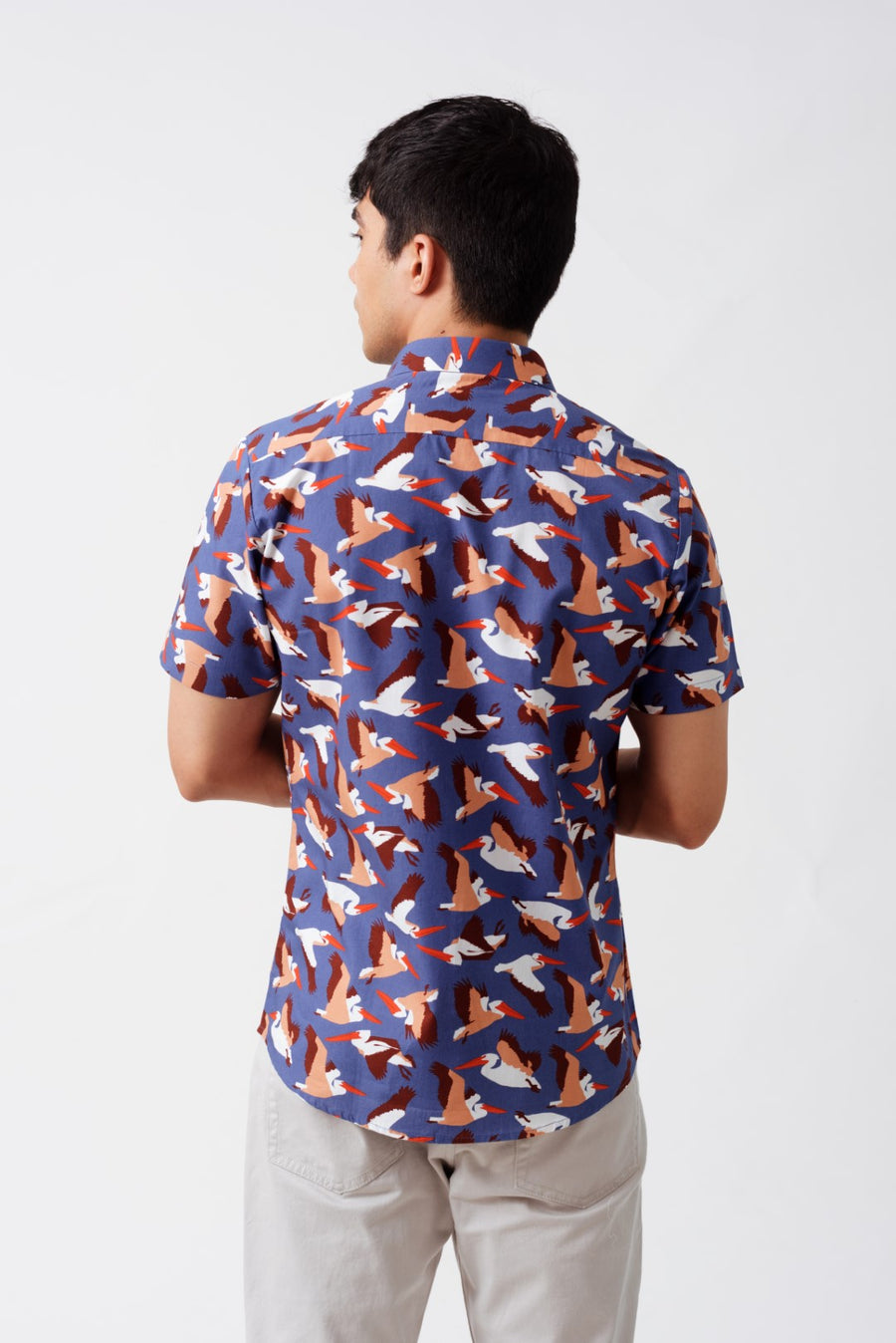 Pelican Print Cotton Half Sleeves Shirt