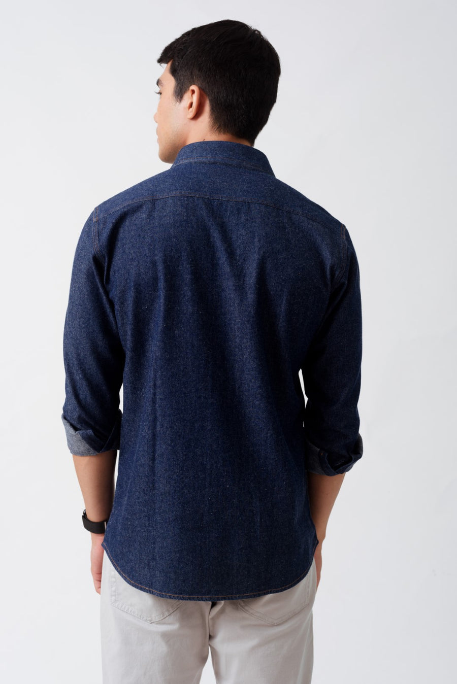 Work Wear Indigo Denim Slim Fit Shirt