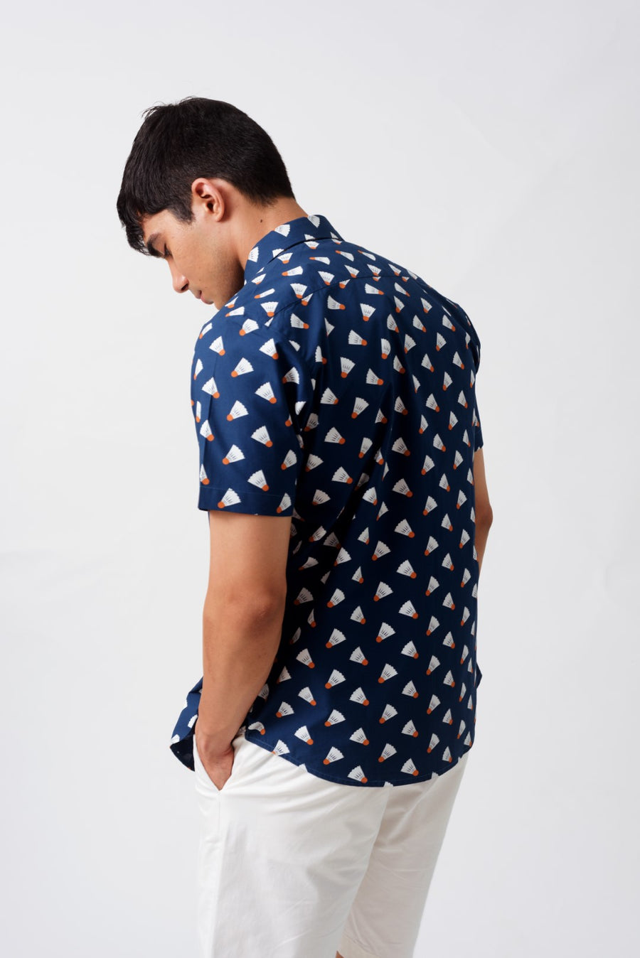 Shuttle Print Half Sleeves Slim Fit Shirt