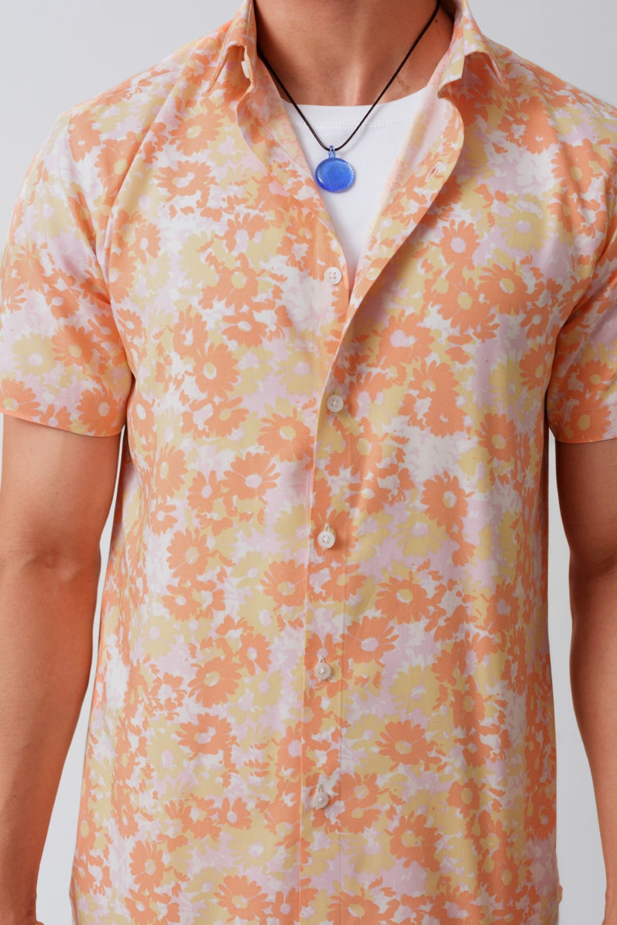 Autumn Floral Viscose Half Sleeves Shirt