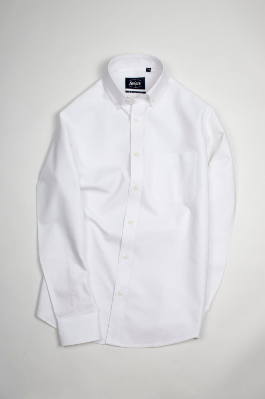 White Oxford Button Down Slim Fit Shirt