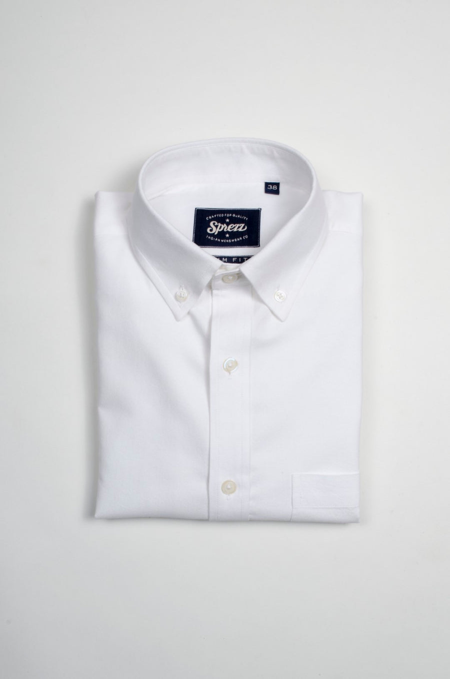 White Oxford Button Down Slim Fit Shirt