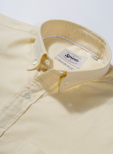 Pastel Yellow Oxford Button Down Slim Fit shirt