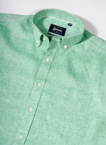 Pastel Green Linen Button Down Shirt