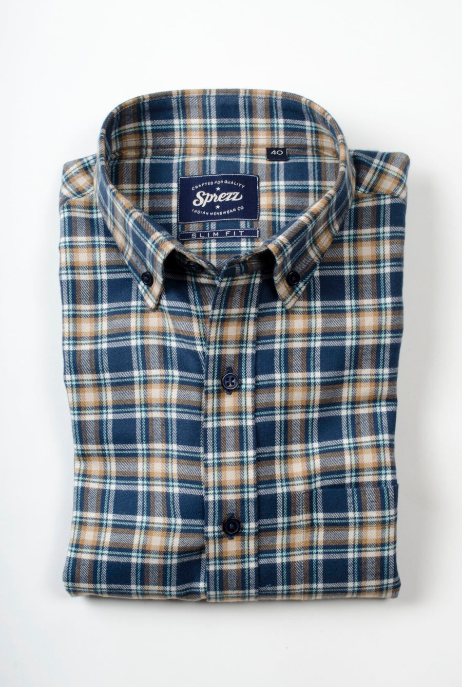Brushed Check Button Down Shirt