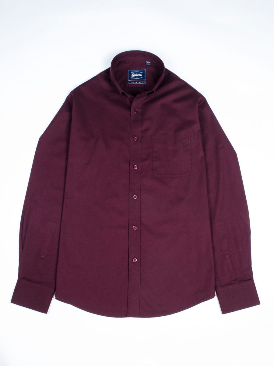 Maroon Oxford Button Down Shirt