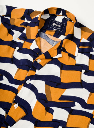 Tesselate Print Oversized Viscose Shirt