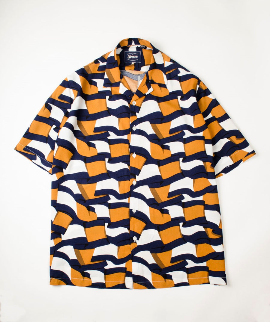 Tesselate Print Oversized Viscose Shirt