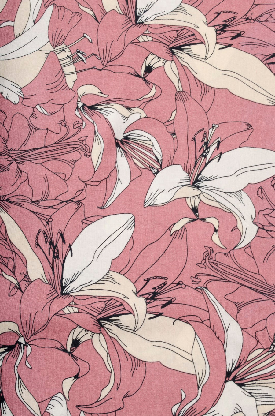 Pastel Pink Floral Print Oversized Viscose Shirt