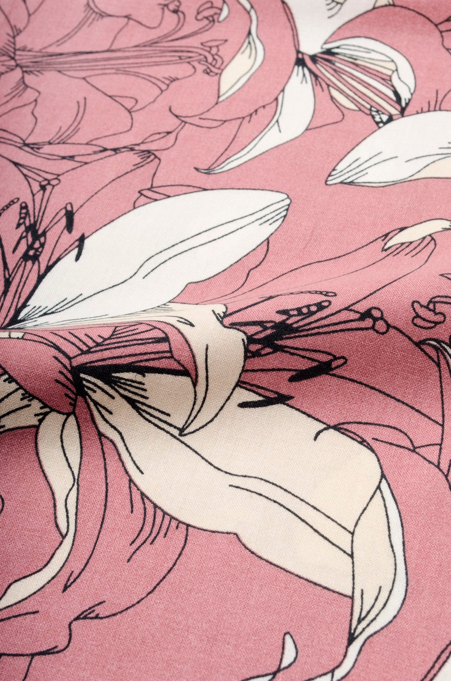 Pastel Pink Floral Print Oversized Viscose Shirt