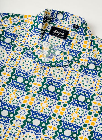 Marrakech Print Viscose Oversized Shirt