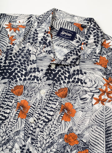 Sepia Jungle Print Viscose Oversized Shirt