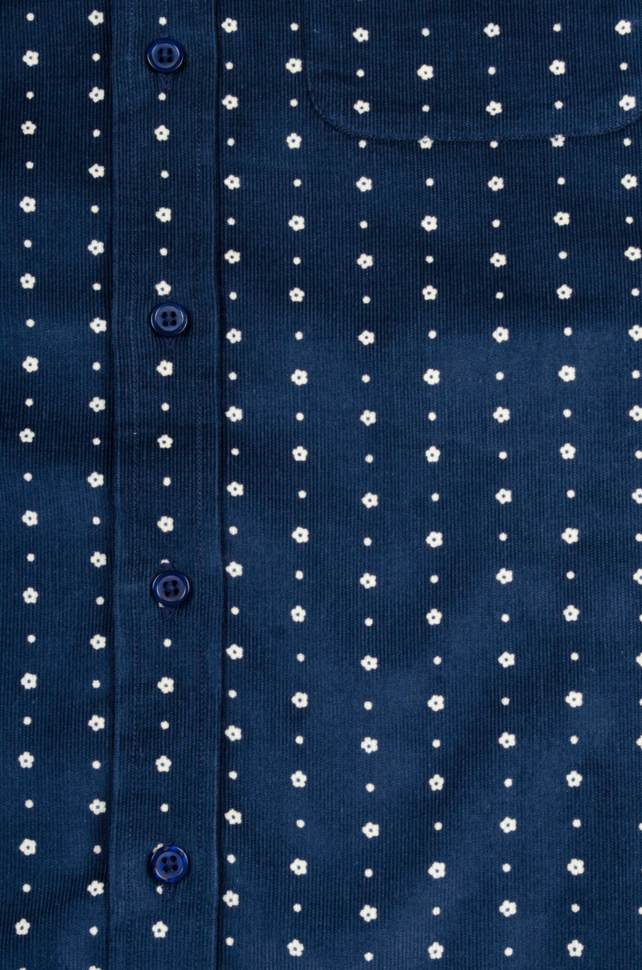 Corduroy Daisy Print Button Down Shirt