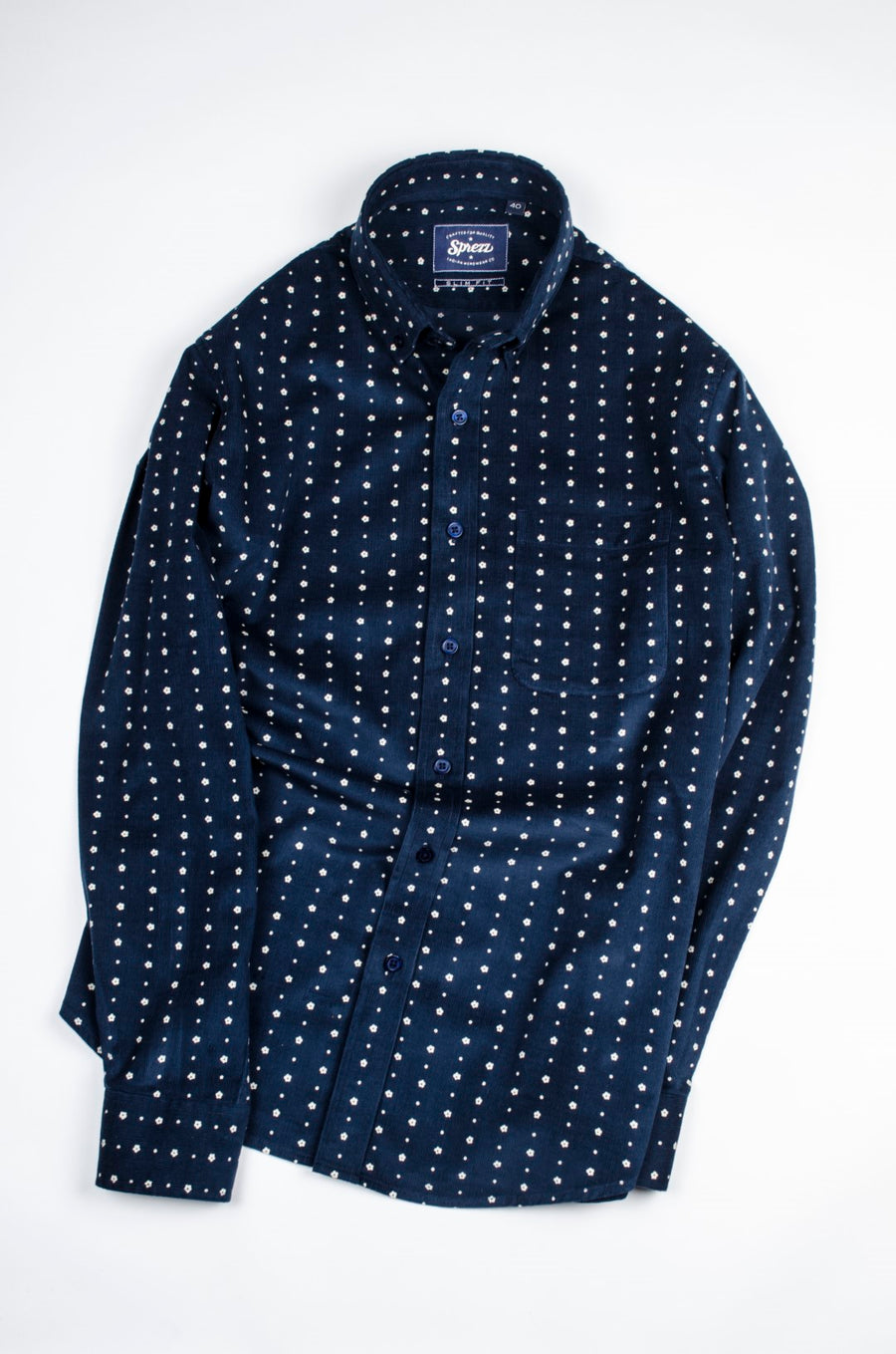 Corduroy Daisy Print Button Down Shirt