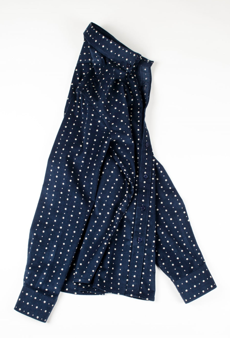Corduroy Daisy Print Button Down Shirt