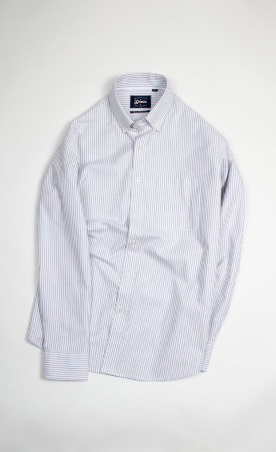 Grey Stripe Oxford Button Down Slim Fit Shirt