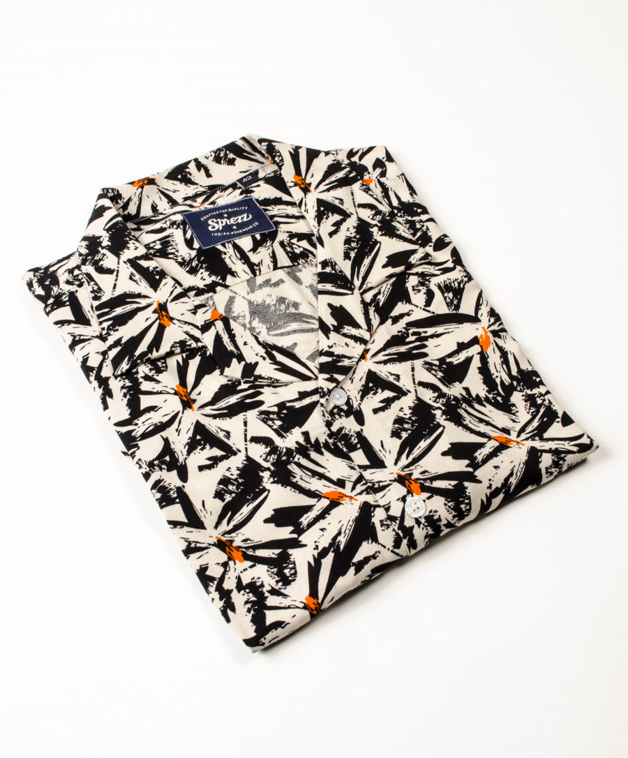 Autumn Floral Print Oversized Viscose Shirt