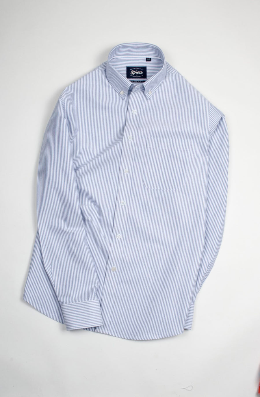 Blue Oxford Stripe Button Down Slim Fit Shirt