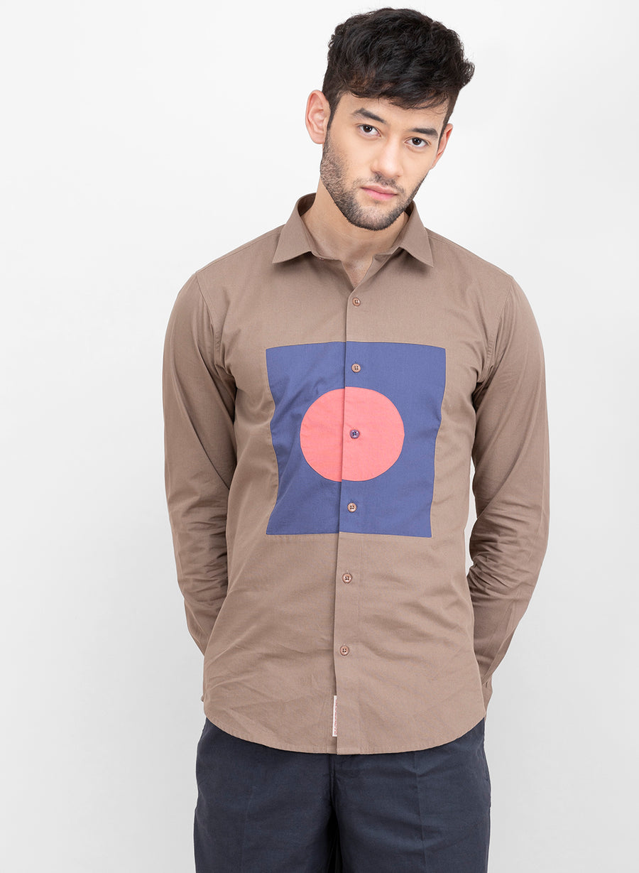 Cible Color Block Cutaway Collar Shirt