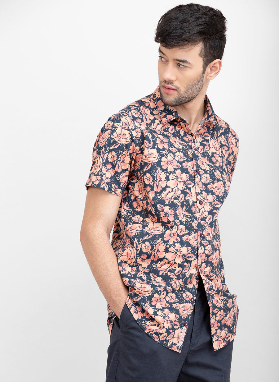 Morris Bloom Floral Half Sleeves Shirt