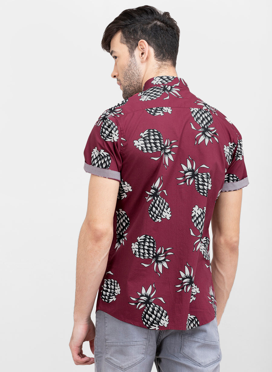 Summer Fruits Slim Fit Half Sleeves Shirt