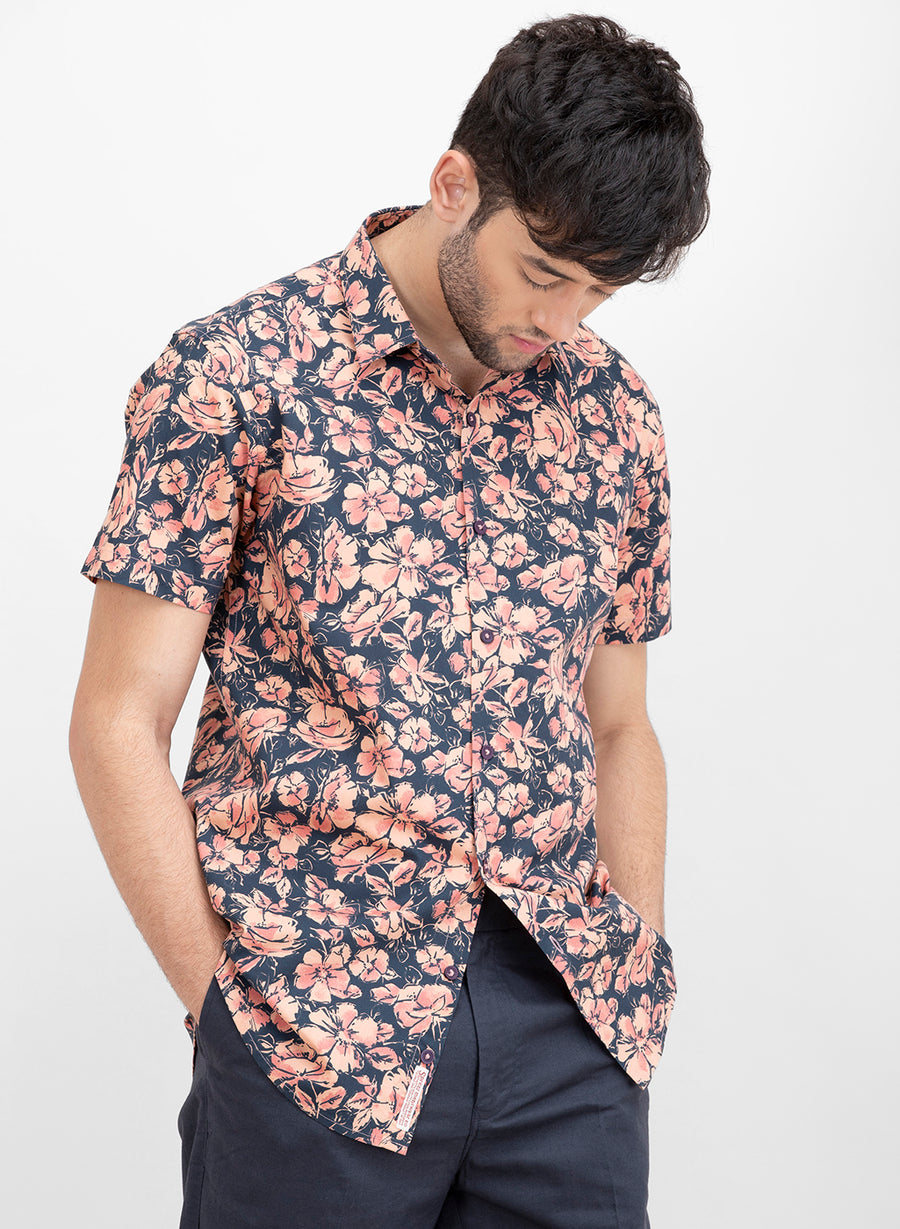 Morris Bloom Floral Half Sleeves Shirt