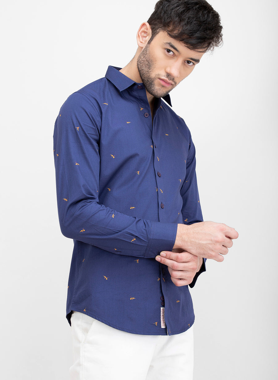 Bird Of Paradise Print Slim Fit Shirt