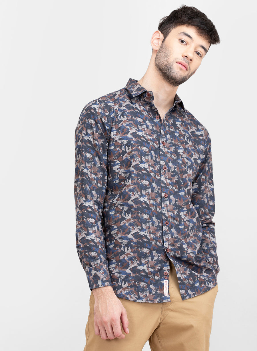 Modern Camo Print Slim fit Shirt