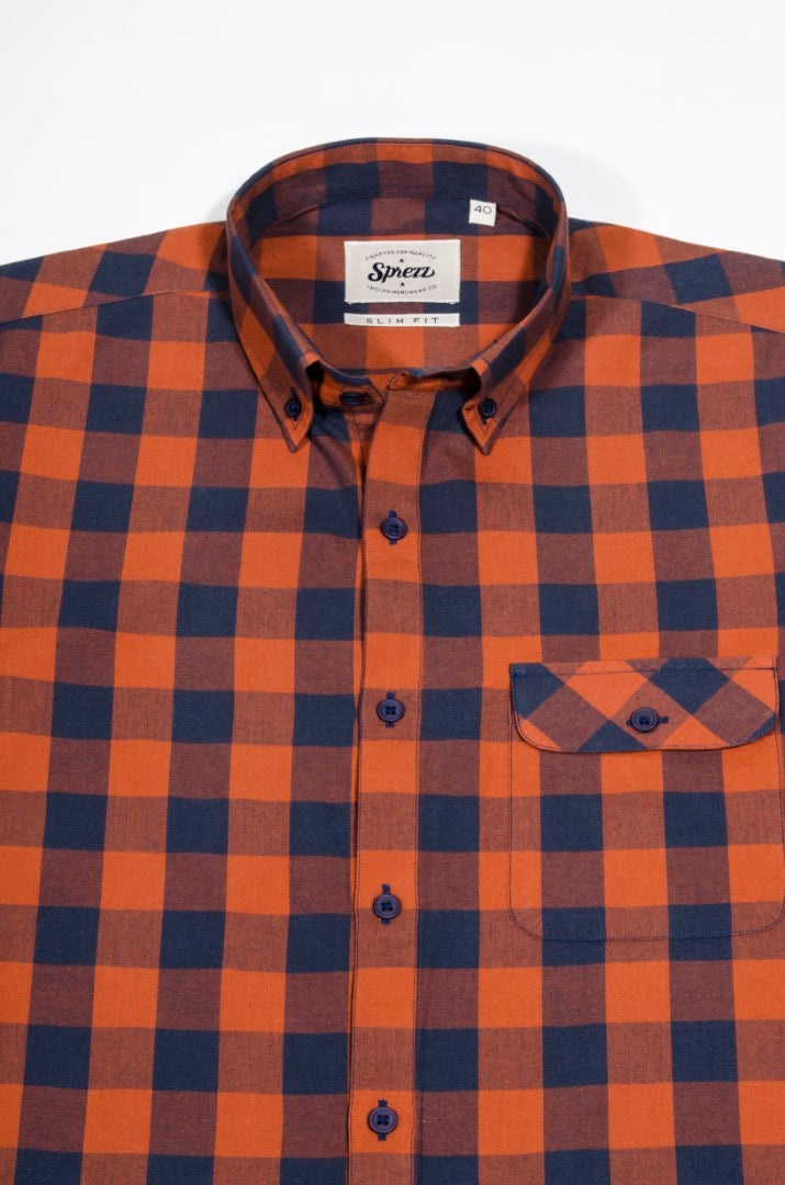 Grunge Check Button Down Shirt