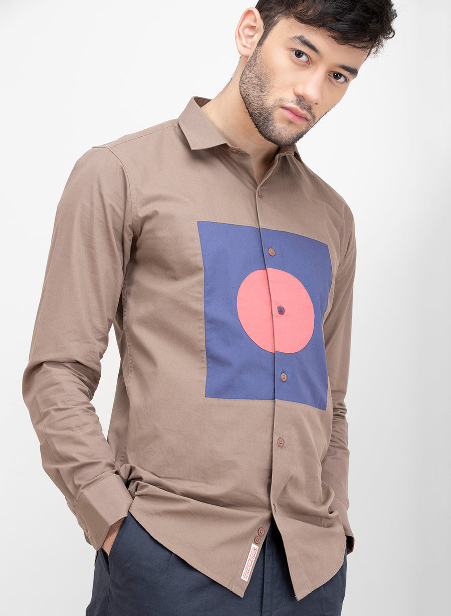 Cible Color Block Cutaway Collar Shirt