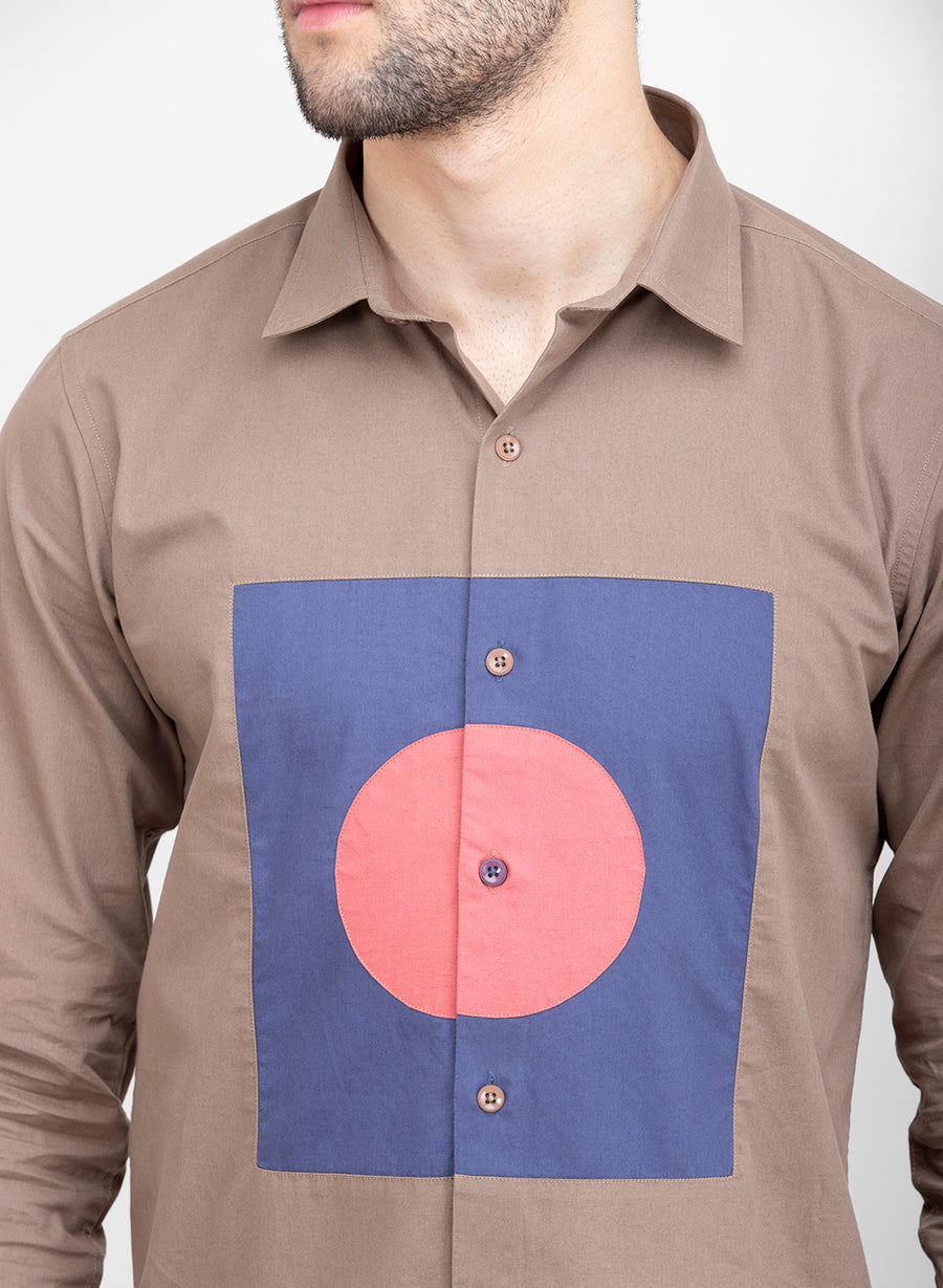 Cible Color Block Cutaway Collar Shirt