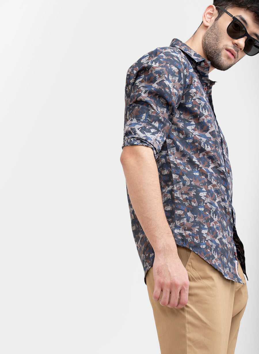 Modern Camo Print Slim fit Shirt