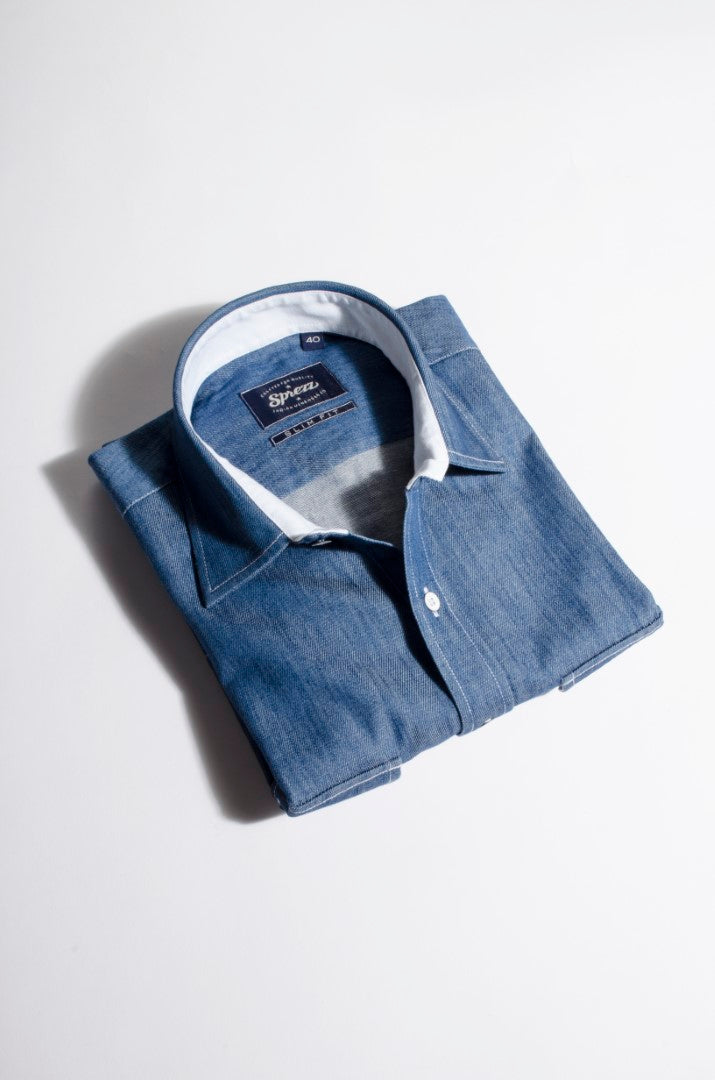 Work Wear Denim Slim Fit Shirt
