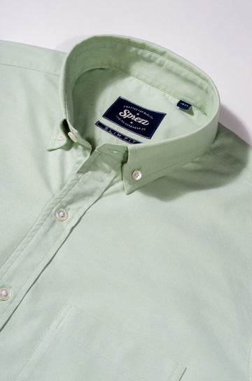 Pastel Green Oxford Button Down Slim Fit Shirt