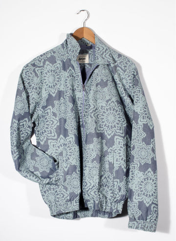 Chambray Floral Bomber Jacket