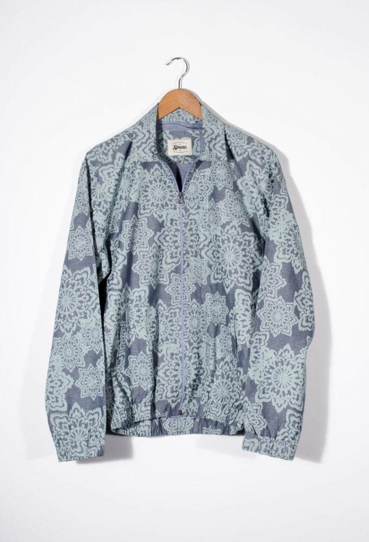 Chambray Floral Bomber Jacket