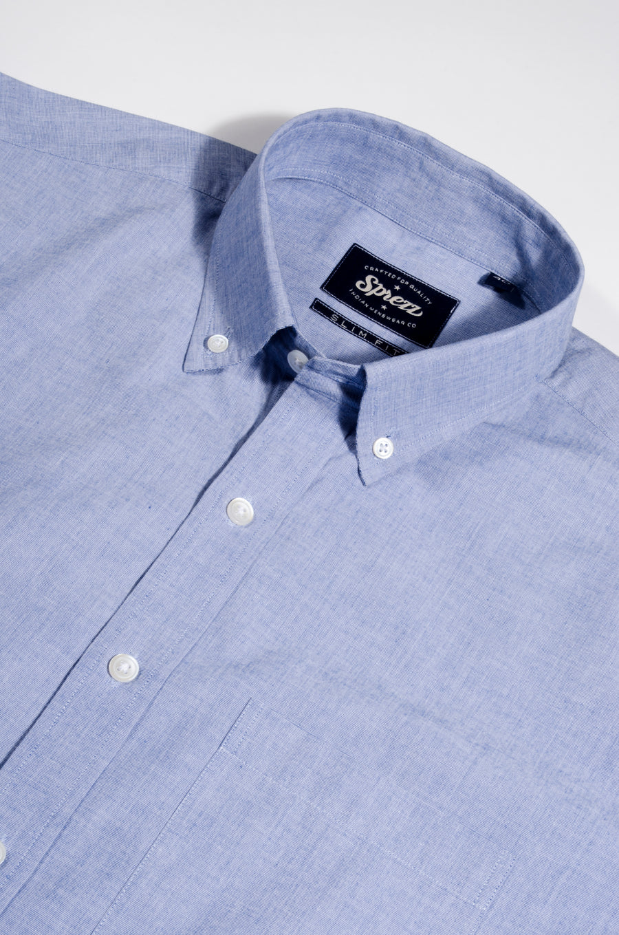 Sky Blue Fil A Fil Button Down Shirt