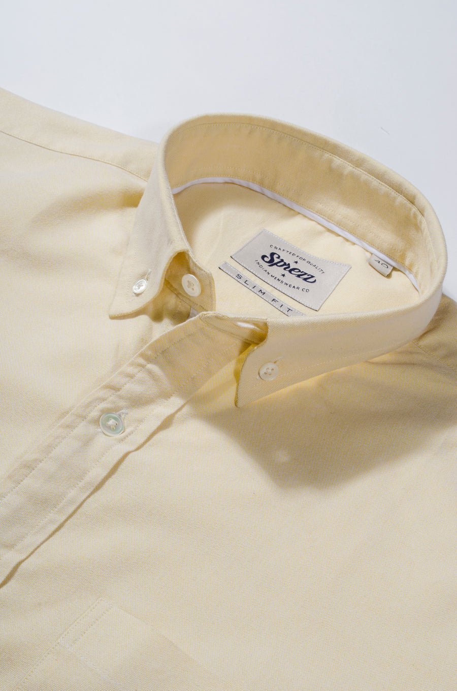 Pastel Yellow Oxford Button Down Slim Fit shirt