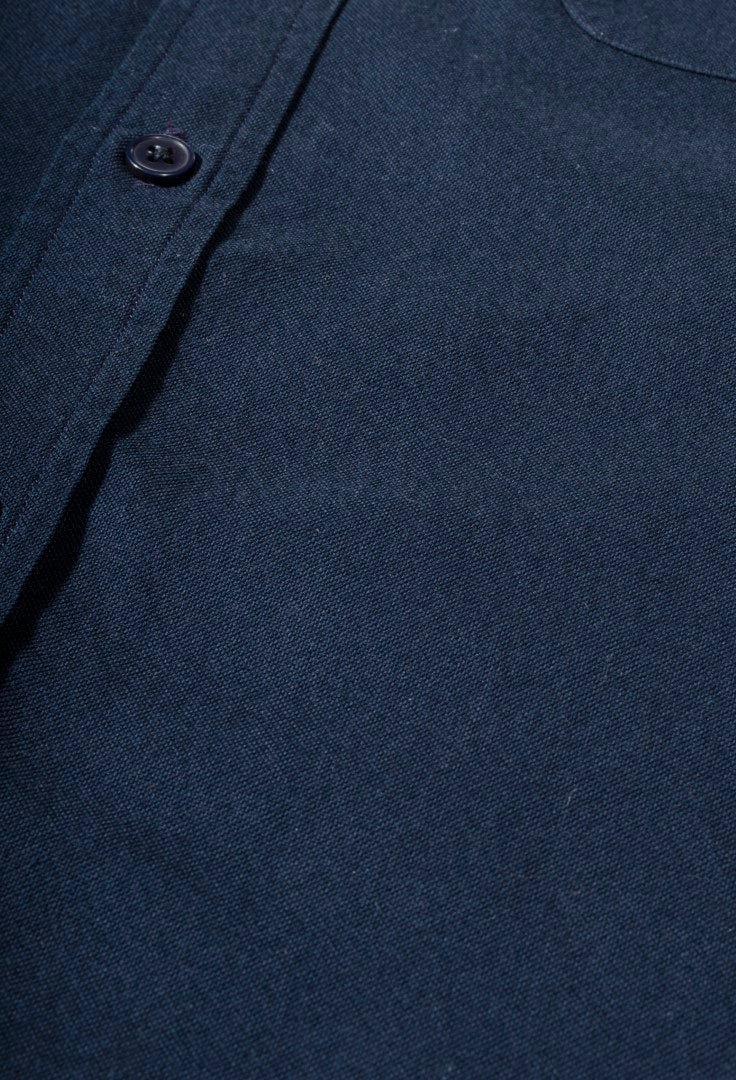 Navy Blue Oxford Button Down Slim Fit Shirt