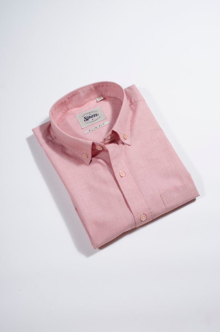 Salmon Fil A Fil Button Down Shirt