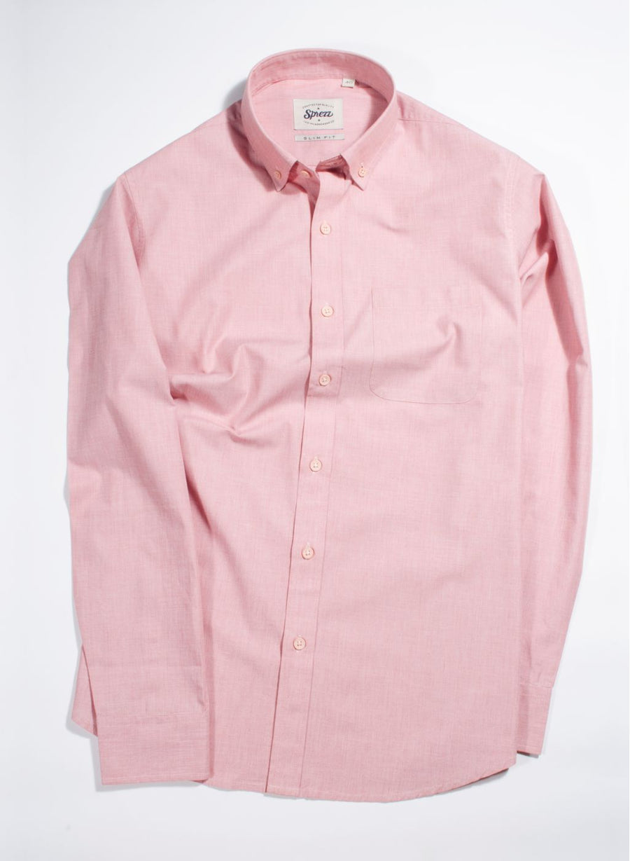 Salmon Fil A Fil Button Down Shirt