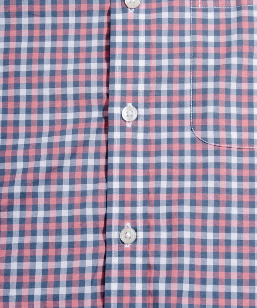 Multi Check Button Down Slim Fit Shirt