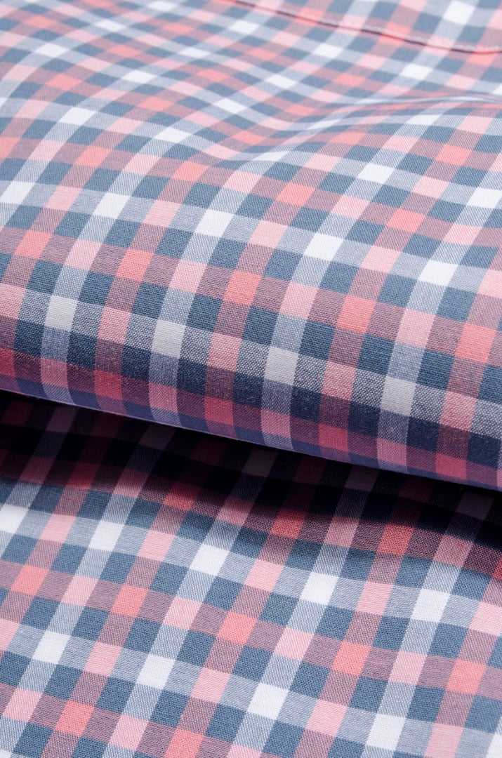 Multi Check Button Down Slim Fit Shirt