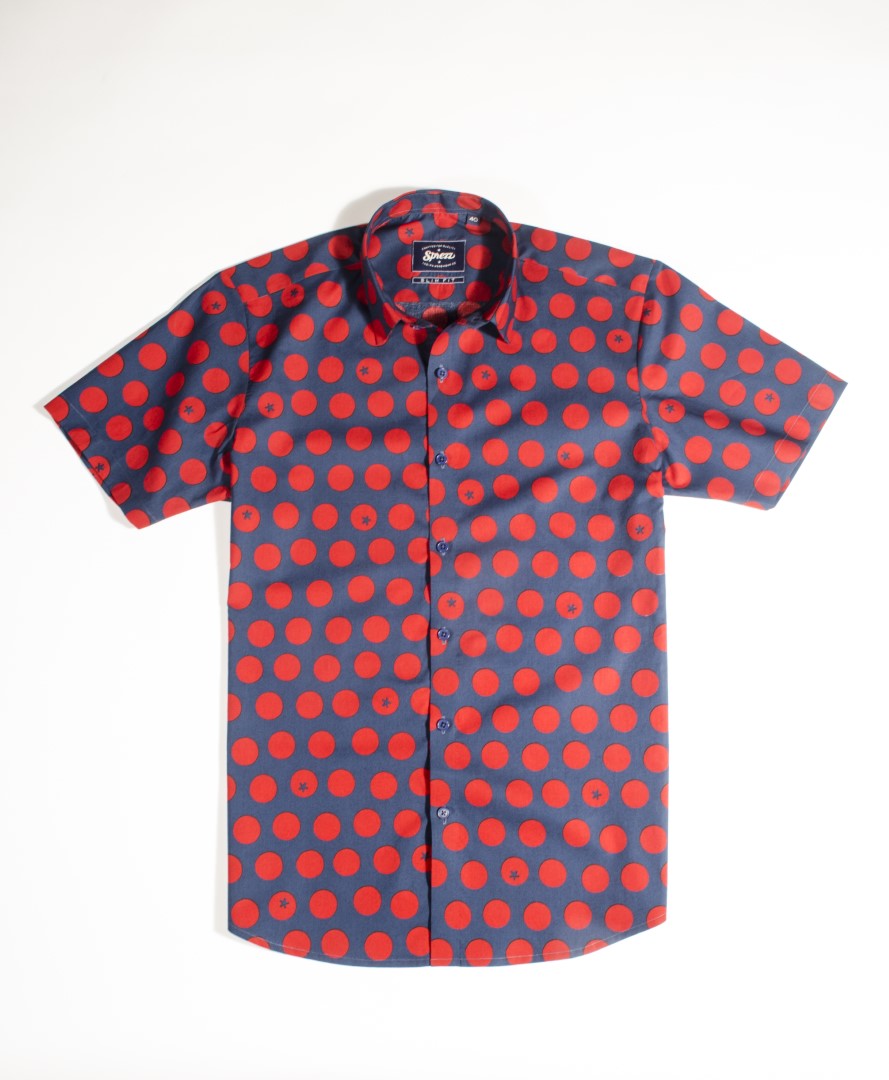 Pomodoro Print Half Sleeves Slim Fit Shirt